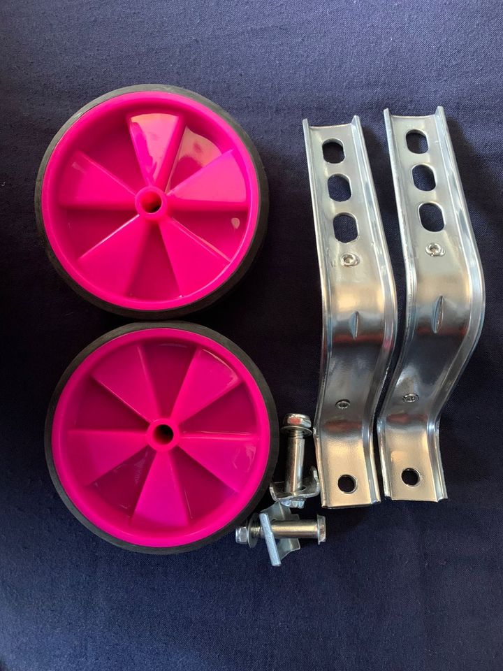 Kids Bike Side Wheels (12–16 Inch) White/Pink