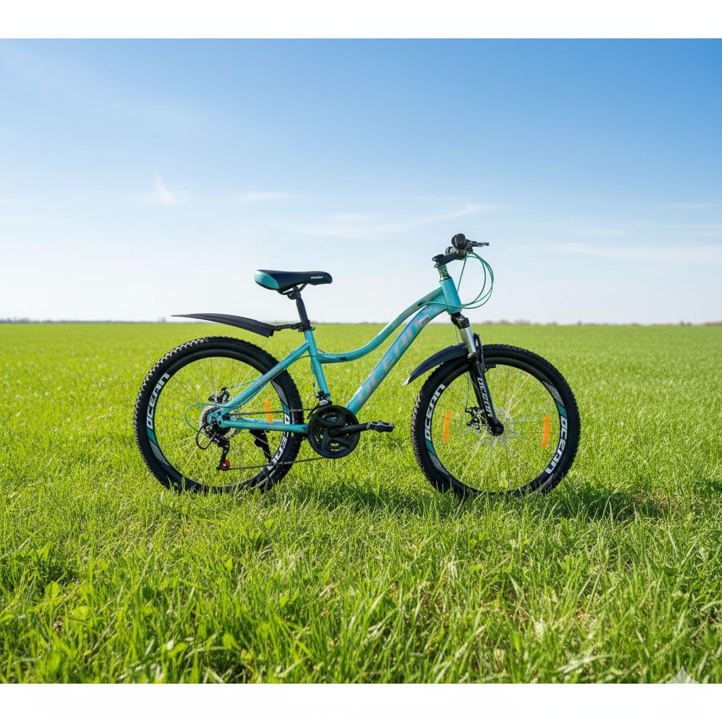 Ocean Bike – 24″ (Blue) with Gear &amp; Mechanical Disc Brakes