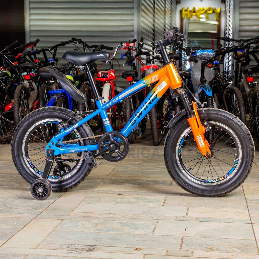 Swing Fatbike Size 16 Blue/Orange