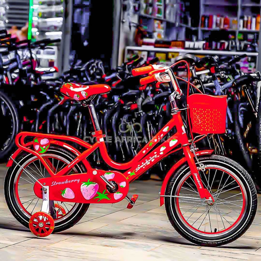 Beautiful Red Girls Strawberry Bicycle Size 14 Kids Bike