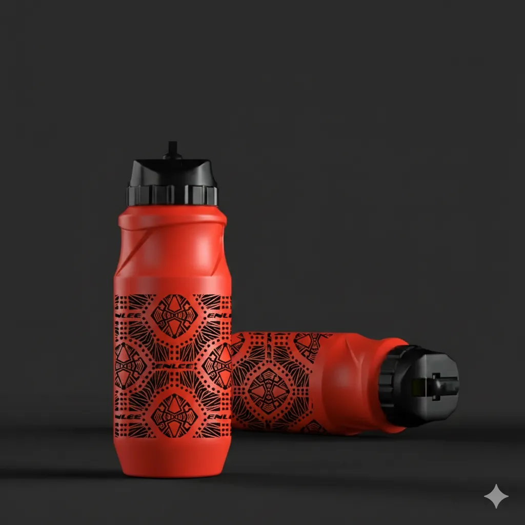 Enlee Star Pattern Water Bottle 650ml Red