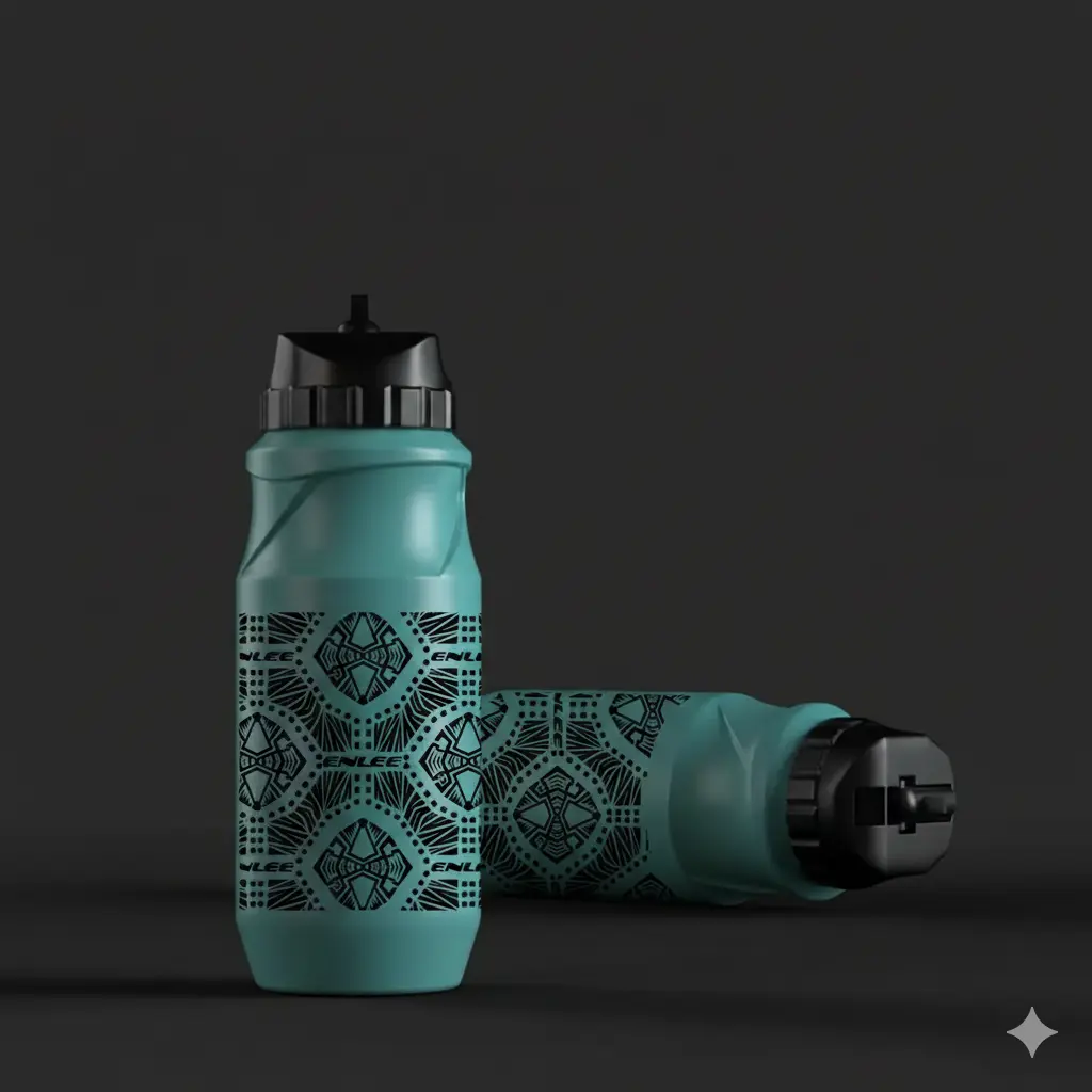 Enlee Star Pattern Water Bottle 650ml Torquise blue