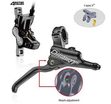 [CP1371] TEKTRO Orion 4 Piston Front Left Brake and caliper c/w mount