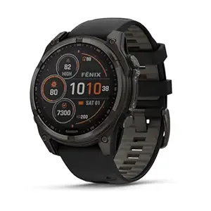 [AC1678] fenix 8 47mm,Saph Solar,CrbnGryTi/Blk, Bk/PblGry B