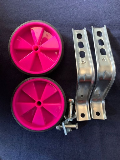 [AC2713WHITE PINK] Kids Bike Side Wheels (12–16 Inch) White/Pink