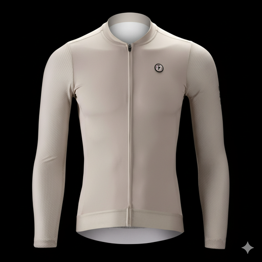 [AG2636SMALL] DAREVIE DVJ187 CYCLING JERSEY LONG SLEEVE SMALL MILK TEA