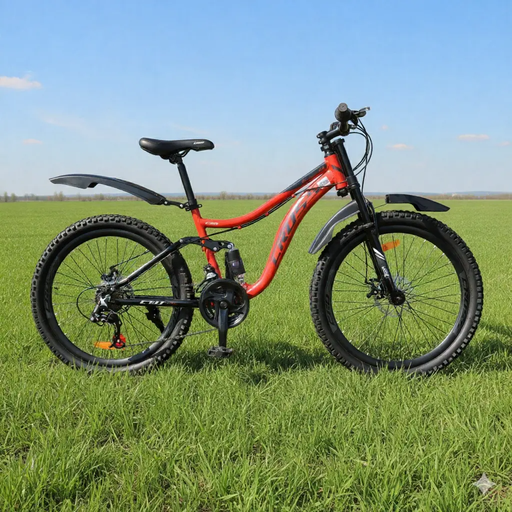 [BK2310RED] Cross MTB 24″ Red Dual-Suspension