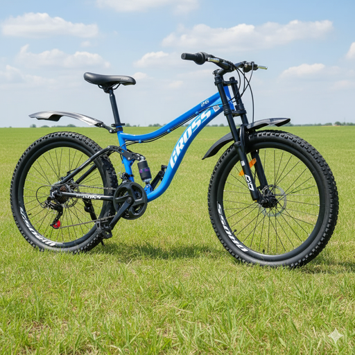 [BK3583] Cross MTB Size 26 Dual Suspension Blue