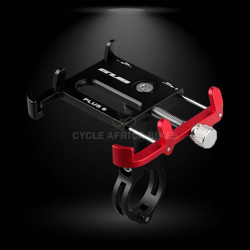 [AC1996SMALL] Aluminum MTB Bicycle 3.5-6.2" Motorcycle Phone Holder Support GPS Mount for Bike Handlebar Accessories (Black-Red)