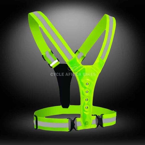 [AC2027] Cycling Reflective Vest with 8 LED Lights 4cm Elastic Straps Running Wear Vest