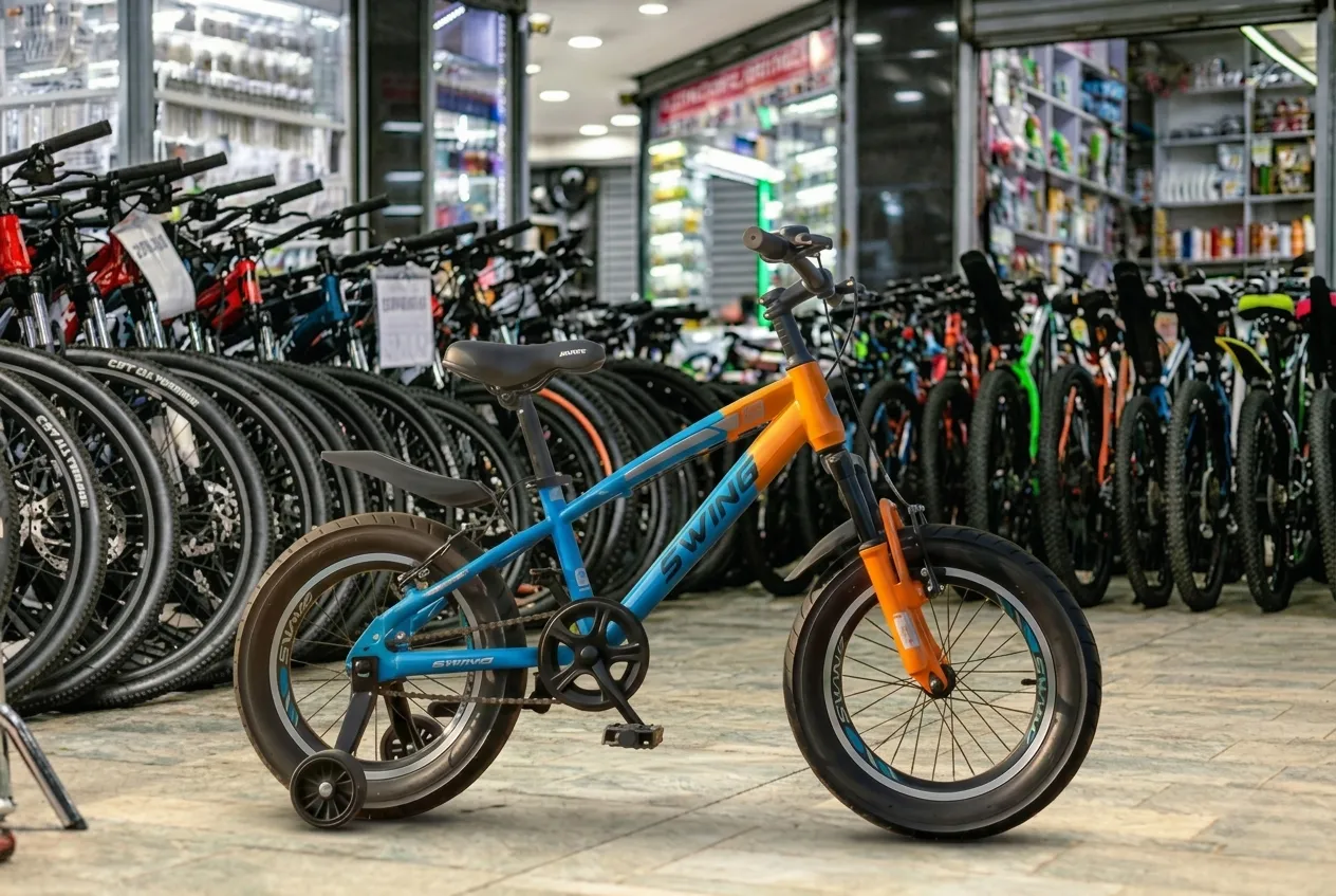 [BK1431-L.GRN/BL] Swing Fatbike Size 16 L.Blue/Green