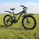 [BK1634BLACK] Cross MTB 24" Black Dual-Suspension